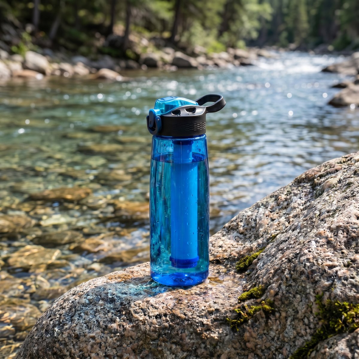 La gourde filtrante testée en rivière